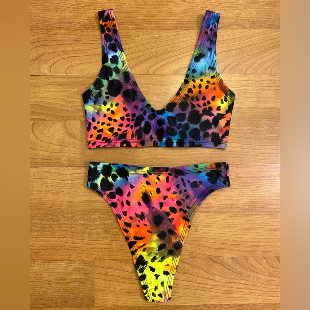 Lime Blonde Tank Bra & High Rise Bottoms Festival Set